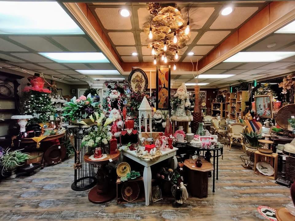 The sales floor inside Renew, filled with décor, florals, and furniture